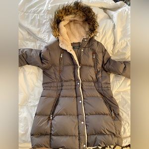 Ralph Lauren Down Puffer Coat with Faux Fur Trimmed Hood